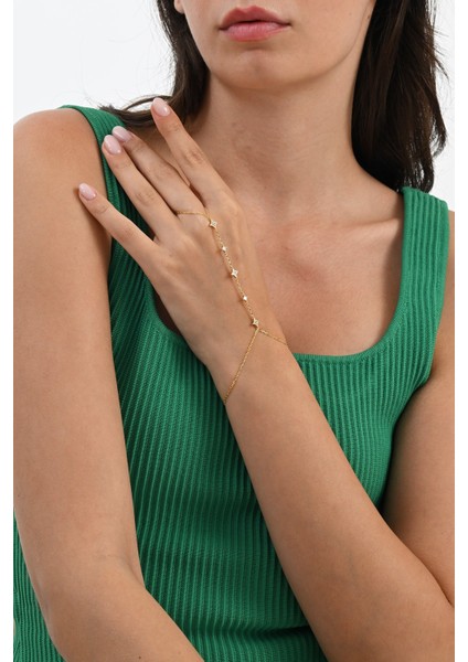 Gümüş Altın Yaldızlı Zirkon Taşlı Kuzey Yıldızı Şahmeran SGTL13037GOLD fiyatları