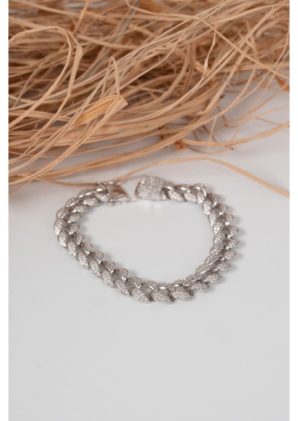 925 Ayar Gümüş Rodyumlu Zirkon Taşlı Ithal Gurmet Gümüş Bileklik SGTL13048RODAJ fırsatları