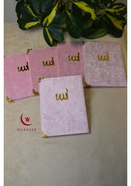 Kadife Kapaklı Allah Lafızlı 5 Adet Ekonomik Yasin Kitabı - 12X17 Cm, 80 Sayfa