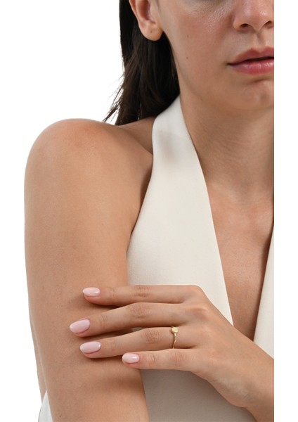 925 Ayar Gümüş Altın Yaldızlı Minimalist Plaka Yüzük fırsatları