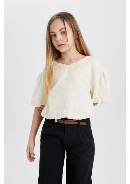 Kız Çocuk Kısa Kollu Bluz C0463A824SM