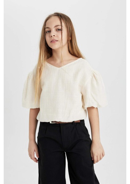 Kız Çocuk Kısa Kollu Bluz C0463A824SM