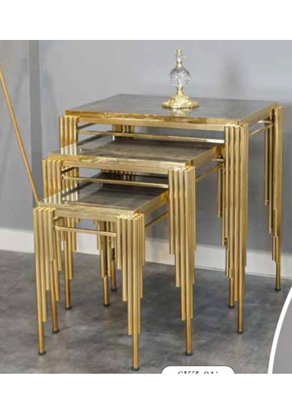 Mim Köşeli Sütun Kare Zigon Sehpa