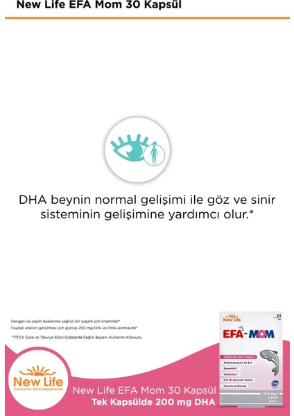 New Life Efa Mom 30 Kapsül 3 Adet fırsatları