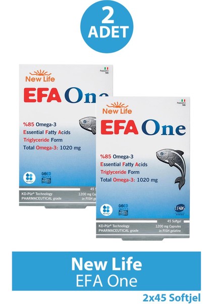 New Life Efa One 45 Softgel 2 Adet