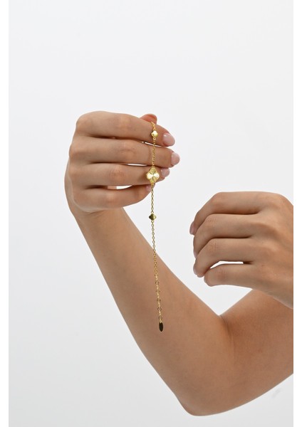 925 Ayar Gümüş Altın Yaldızlı Lazer Işlemeli Sonsuz Şans Yonca Bileklik SGTL13064GOLD fiyatları