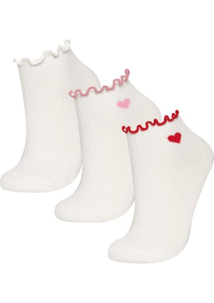 Kız Çocuk 3'lü Pamuklu Uzun Çorap