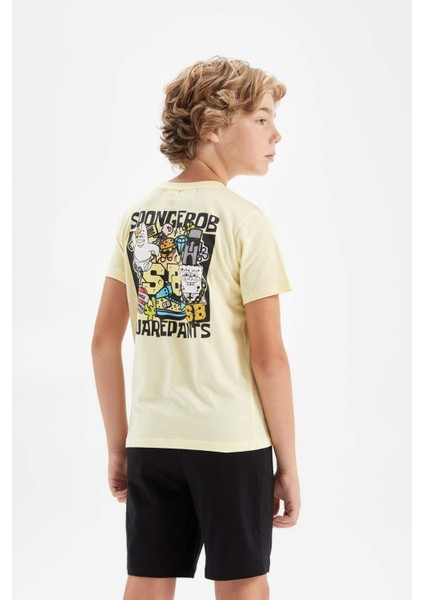 Erkek Çocuk SpongeBob Pijama Takımı Bisiklet Yaka Kısa Kollu Üst Şort C2845A824SM