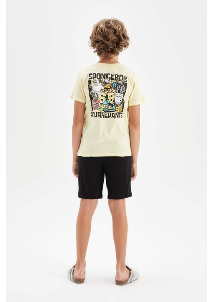 Erkek Çocuk SpongeBob Pijama Takımı Bisiklet Yaka Kısa Kollu Üst Şort C2845A824SM