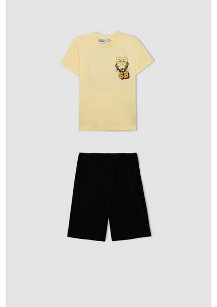Erkek Çocuk SpongeBob Pijama Takımı Bisiklet Yaka Kısa Kollu Üst Şort C2845A824SM
