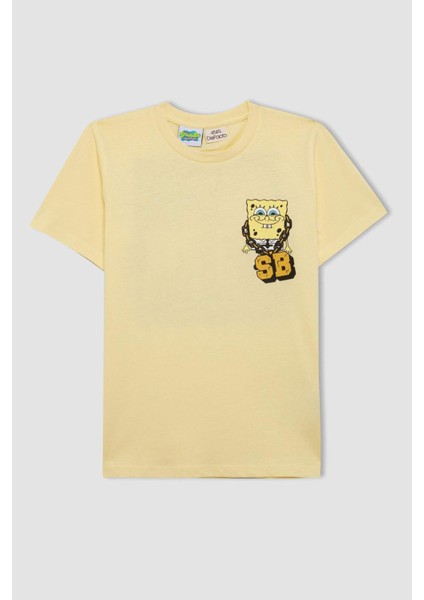 Erkek Çocuk SpongeBob Pijama Takımı Bisiklet Yaka Kısa Kollu Üst Şort C2845A824SM