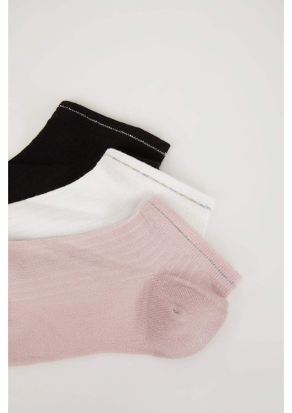 Kadın Dikişsiz 3'lü Bambu Patik Çorap B8452AXNS