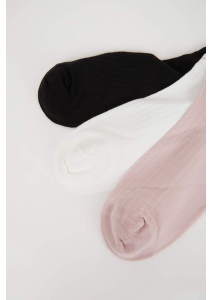 Kadın Dikişsiz 3'lü Bambu Patik Çorap B8452AXNS