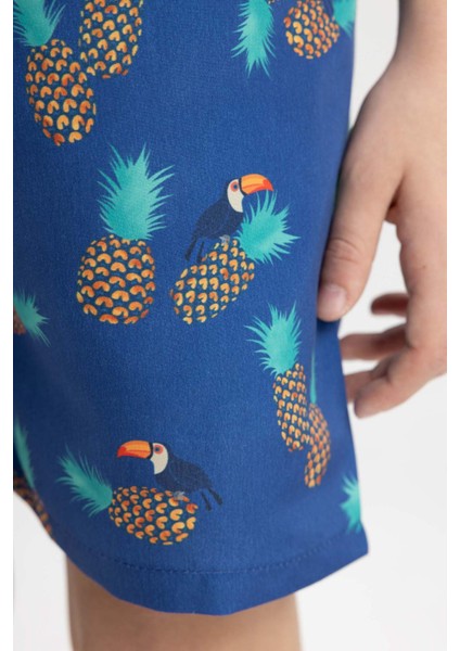 Erkek Çocuk Desenli Deniz Şortu B7451A824HS