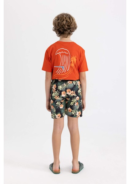 Erkek Çocuk Desenli Deniz Şortu B7444A824HS