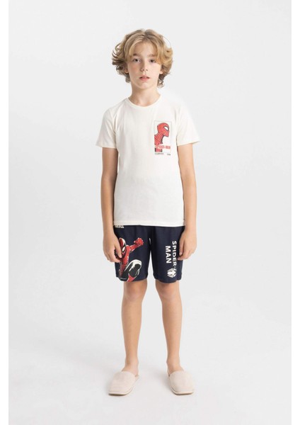 Erkek Çocuk Marvel Spiderman Pijama Takımı Kısa Kollu Üst Şort C2849A824SM