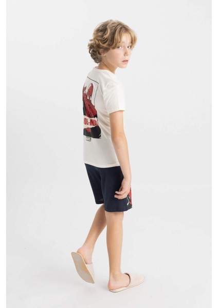 Erkek Çocuk Marvel Spiderman Pijama Takımı Kısa Kollu Üst Şort C2849A824SM