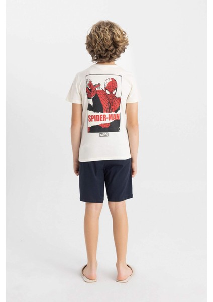 Erkek Çocuk Marvel Spiderman Pijama Takımı Kısa Kollu Üst Şort C2849A824SM