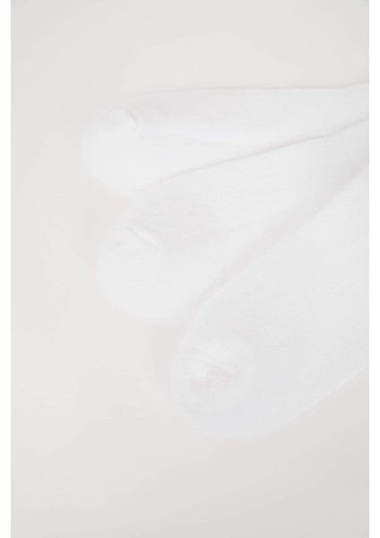 Kız Çocuk Rahat Lastikli 3'lü Pamuklu Uzun Çorap C2918A8NS