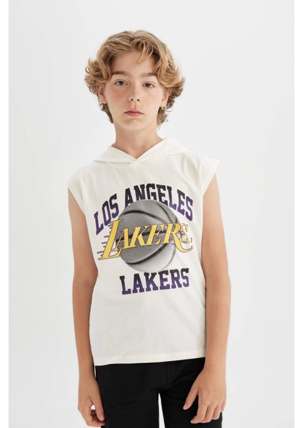 Erkek Çocuk NBA Los Angeles Lakers 2'li Takım Kapüşonlu Atlet Şort