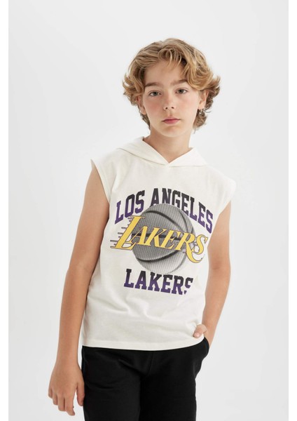 Erkek Çocuk NBA Los Angeles Lakers 2'li Takım Kapüşonlu Atlet Şort