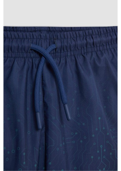 Erkek Çocuk 2'li Takım Baskılı Kısa Kollu Tişört Deniz Şortu C1395A824HS