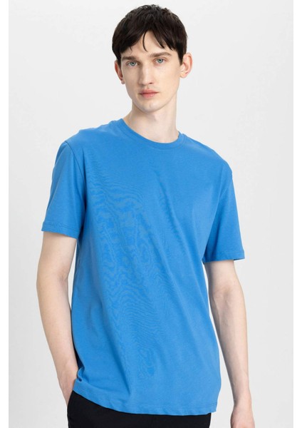 %100 Pamuk New Regular Fit Bisiklet Yaka Basic Düz Kısa Kollu Tişört V7699AZ24SP