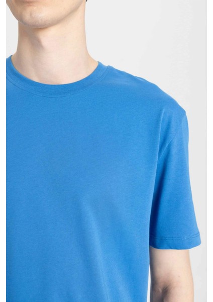 %100 Pamuk New Regular Fit Bisiklet Yaka Basic Düz Kısa Kollu Tişört V7699AZ24SP