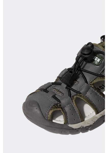 Erkek Çocuk Cırt Cırtlı Tırtıklı Taban Suni Deri Sandalet