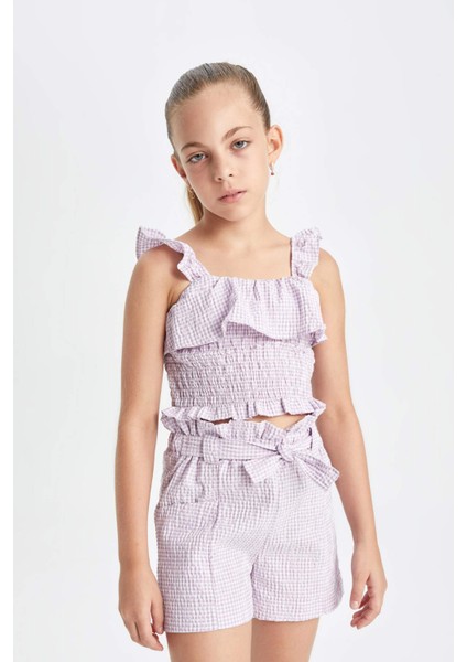 Kız Çocuk Kareli Askılı Bluz C2300A824SM