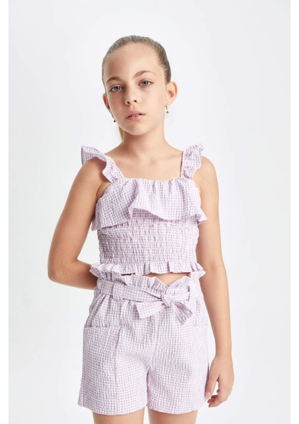 Kız Çocuk Kareli Askılı Bluz C2300A824SM