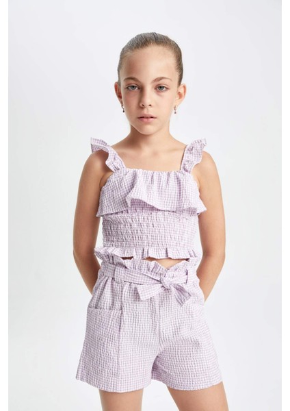 Kız Çocuk Kareli Askılı Bluz C2300A824SM