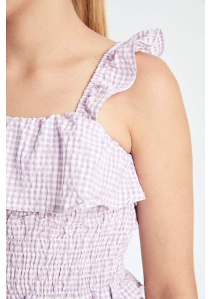 Kız Çocuk Kareli Askılı Bluz C2300A824SM