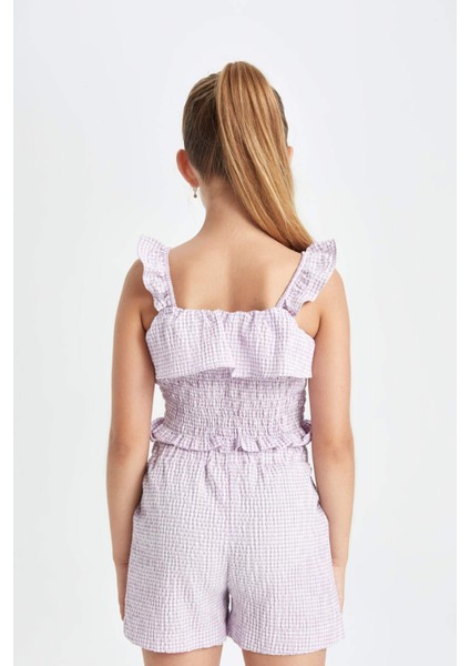 Kız Çocuk Kareli Askılı Bluz C2300A824SM