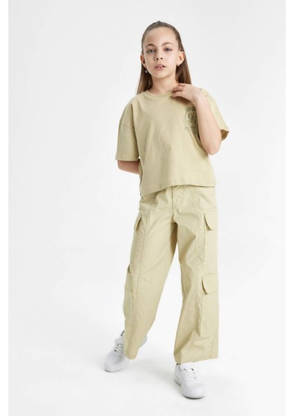 Kız Çocuk Wide Leg Kargo Geniş Paça Pamuklu Pantolon C1644A824SP
