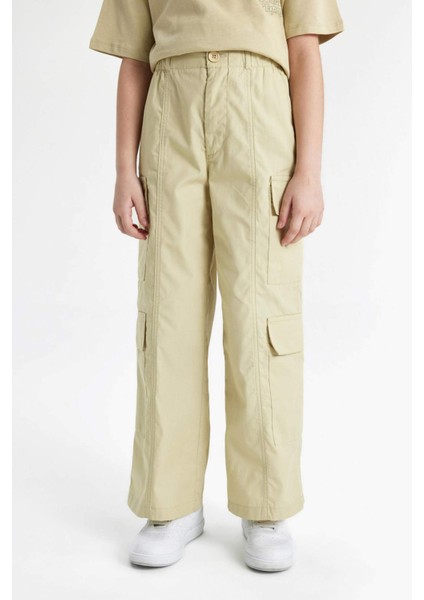 Kız Çocuk Wide Leg Kargo Geniş Paça Pamuklu Pantolon C1644A824SP