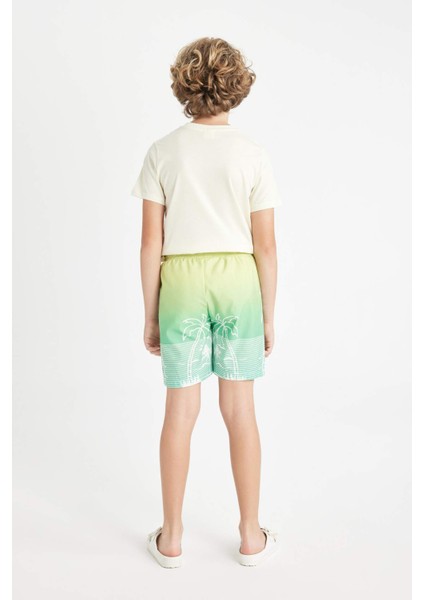 Erkek Çocuk Palmiye Desenli Deniz Şortu C3686A824HS