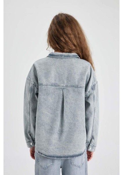 Cepli Çıtçıtlı Jean Gömlek Ceket B9315AX24SP