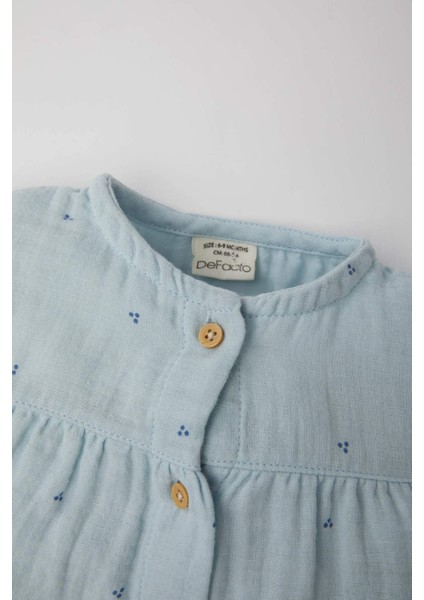 Kız Bebek Yenidoğan Kısa Kollu Puantiye Müslin Tulum C2670A524SM