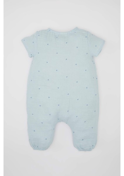 Kız Bebek Yenidoğan Kısa Kollu Puantiye Müslin Tulum C2670A524SM