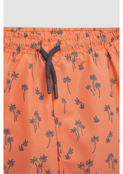 Erkek Çocuk 2'li Takım Palmiye Baskılı Kısa Kollu Tişört Deniz Şortu C1256A824HS