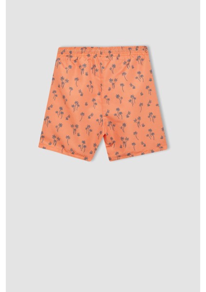 Erkek Çocuk 2'li Takım Palmiye Baskılı Kısa Kollu Tişört Deniz Şortu C1256A824HS