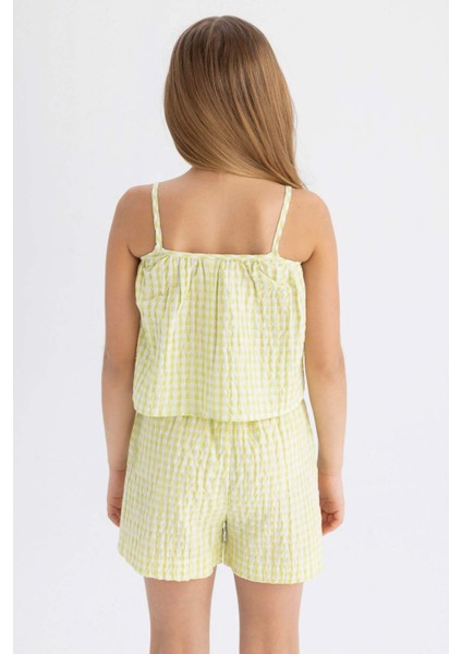 Kız Çocuk Askılı Kareli Bluz C2301A824SM