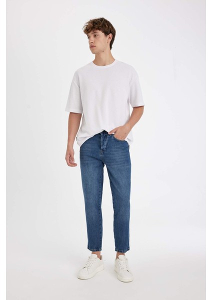 Slim Crop Fit Dar Kalıp Normal Bel Dar Paça Jean Pantolon B8324AX24SM