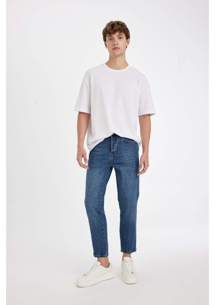 Slim Crop Fit Dar Kalıp Normal Bel Dar Paça Jean Pantolon B8324AX24SM