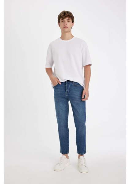 Slim Crop Fit Dar Kalıp Normal Bel Dar Paça Jean Pantolon B8324AX24SM
