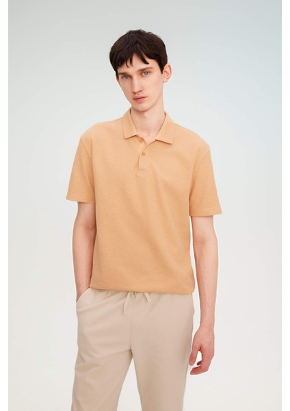 New Regular Fit Basic Düz Kısa Kollu Polo Tişört B4939AX24SP