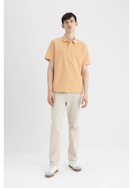 New Regular Fit Basic Düz Kısa Kollu Polo Tişört B4939AX24SP