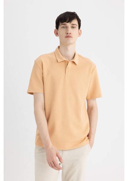 New Regular Fit Basic Düz Kısa Kollu Polo Tişört B4939AX24SP