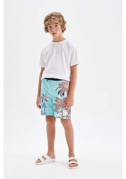 Erkek Çocuk Palmiye Desenli Deniz Şortu C3594A824HS